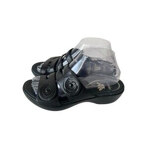 Dansko Dixie Velcro Strap Sequin Swirl Comfort Sandals Black Size 38